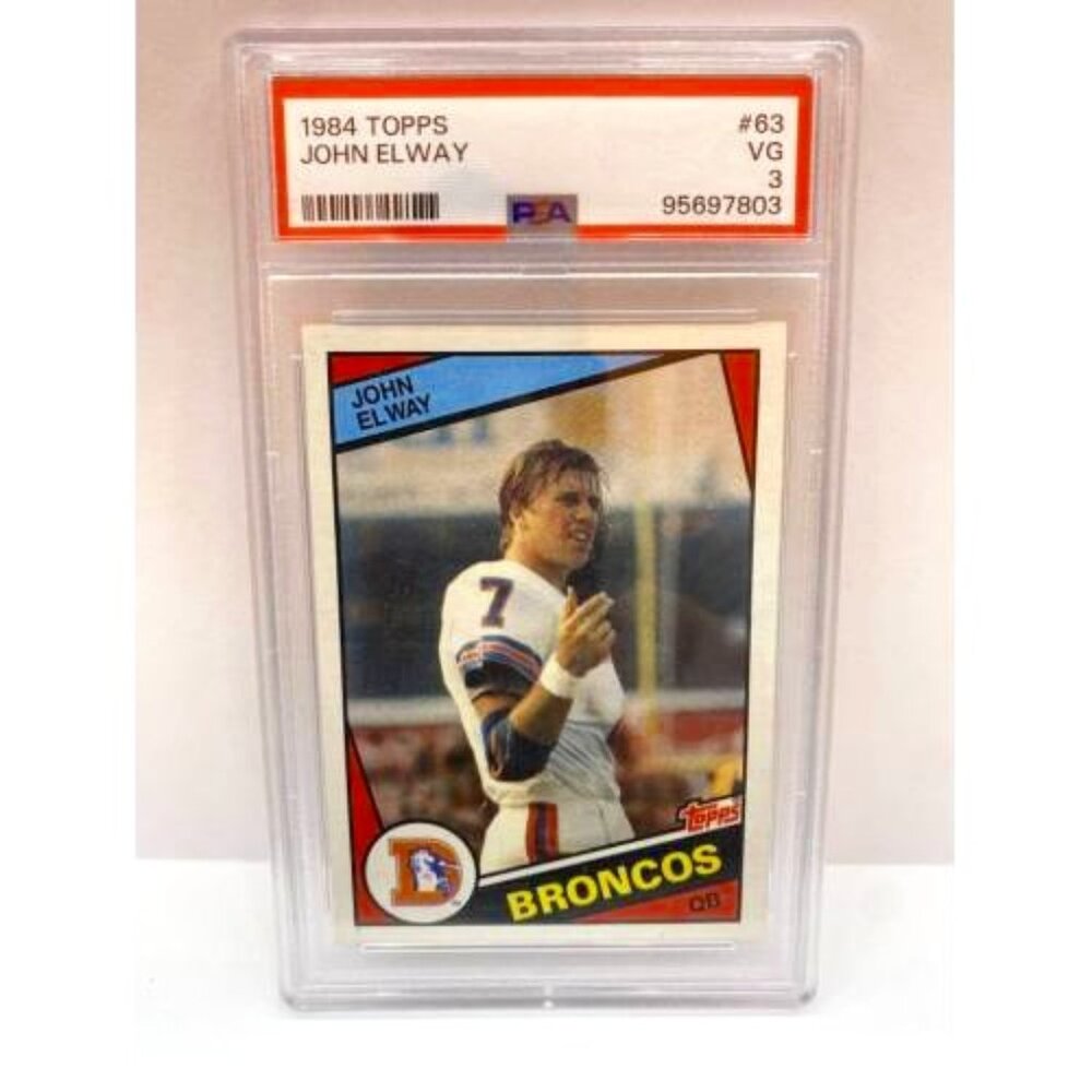 1984 Topps John Elway #63 Graded VG PSA 3 Rookie Card (MISC14) - Picture 1 of 2